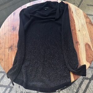 I.N. Studio Black Glitter Cowl Neck Sweater